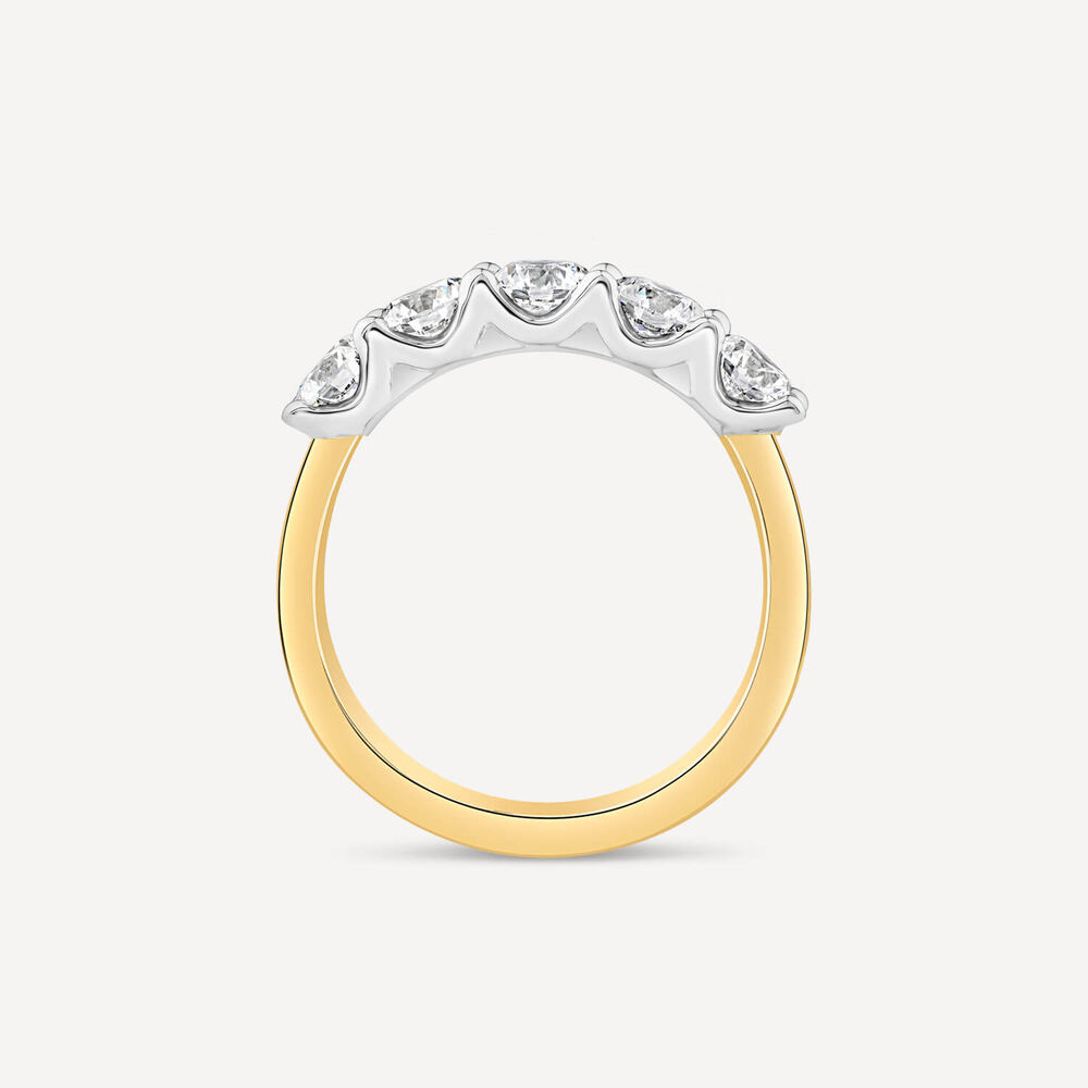 18ct Yellow Gold 5 Stone 1ct Lab Grown Diamond Eternity Ring image number 2