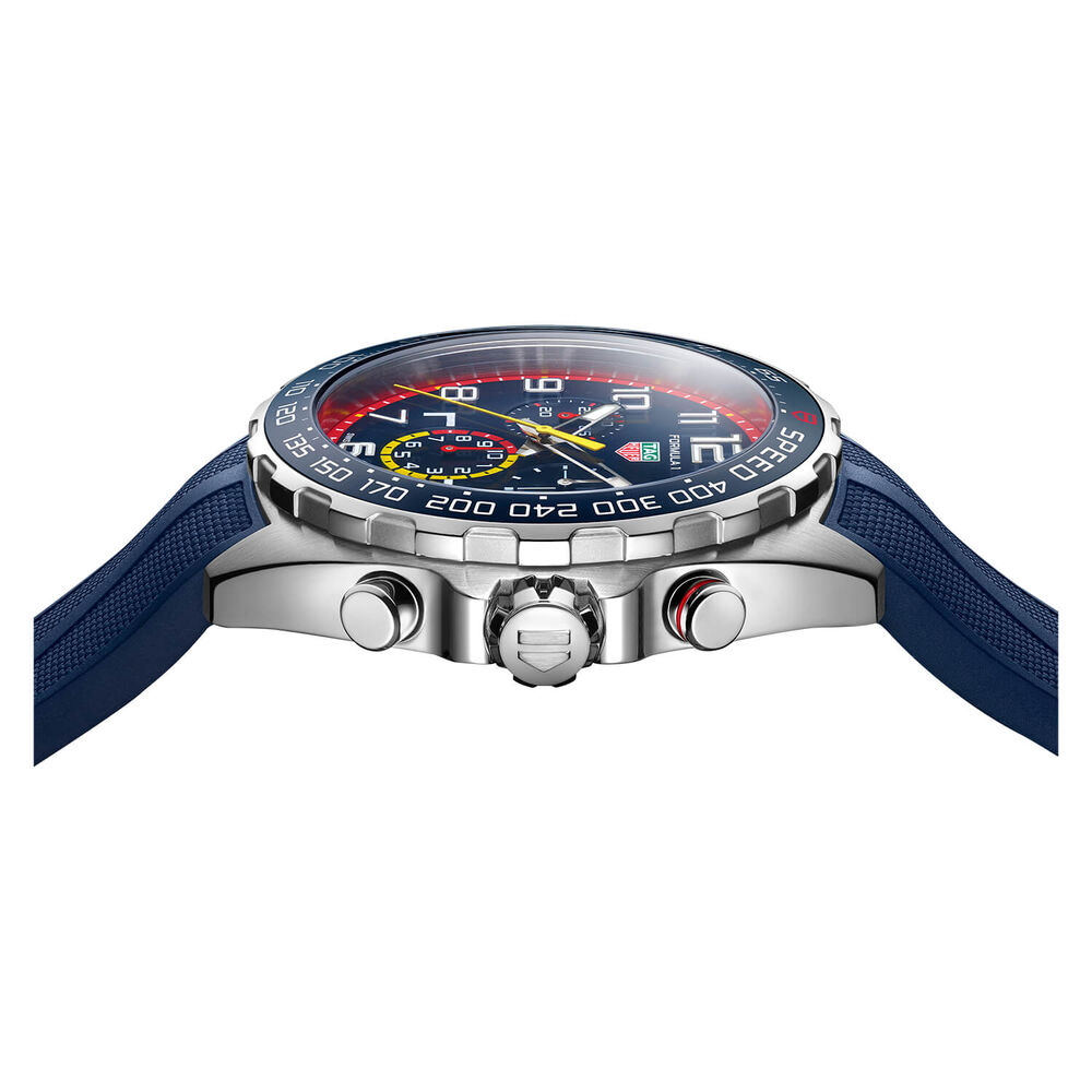 TAG Heuer Formula 1 Chronograph x Red Bull Racing 43mm Blue Dial Rubber Strap Watch image number 4
