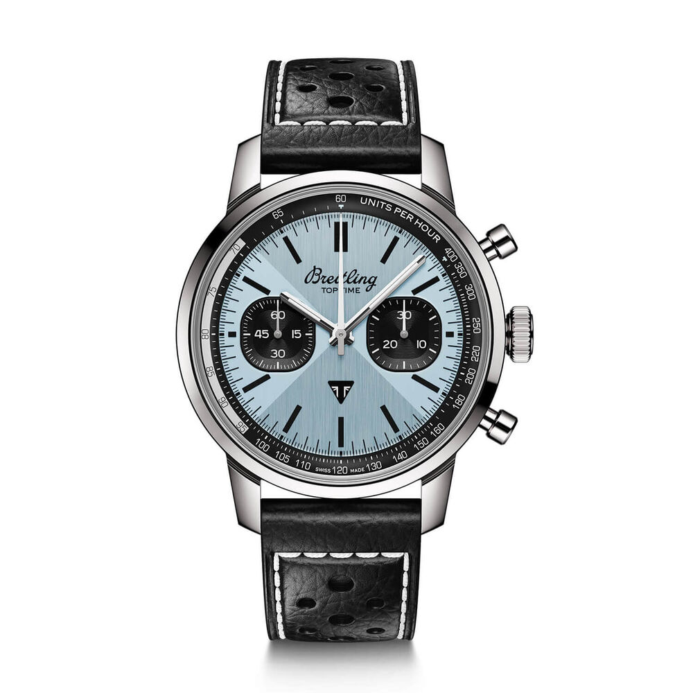 Breitling Top Time B01 Triumph 41mm Blue & Black Dial Black Strap Watch