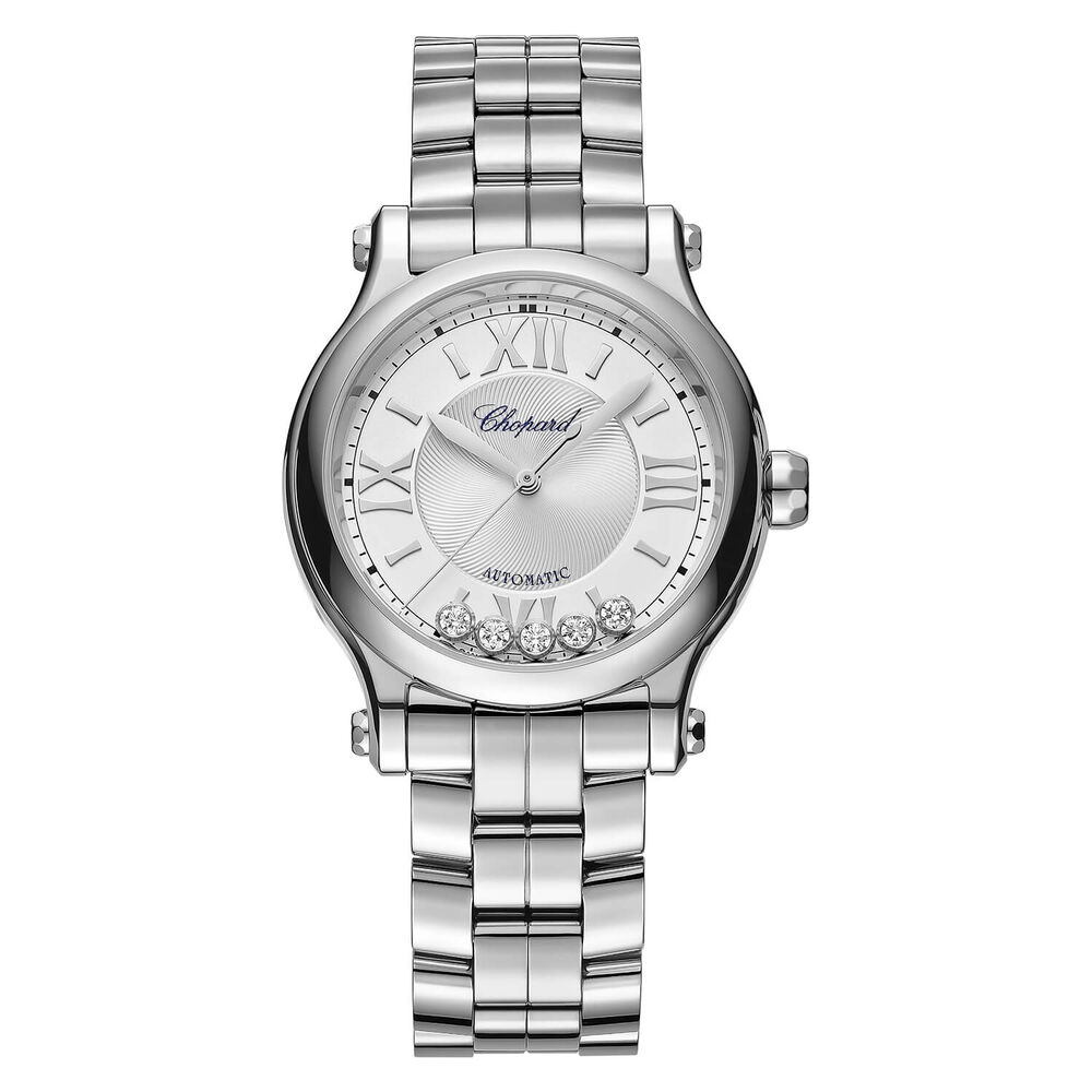 Chopard Happy Sport Silver Dial Diamonds Steel Bracelet Watch
