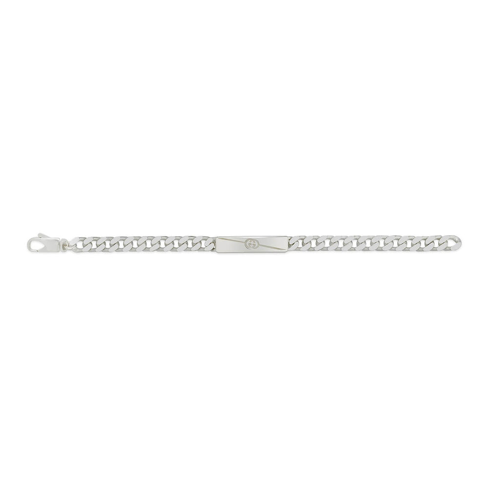 Gucci Interlocking Sterling Silver Chain Bracelet  (Size XL, 7.5")
