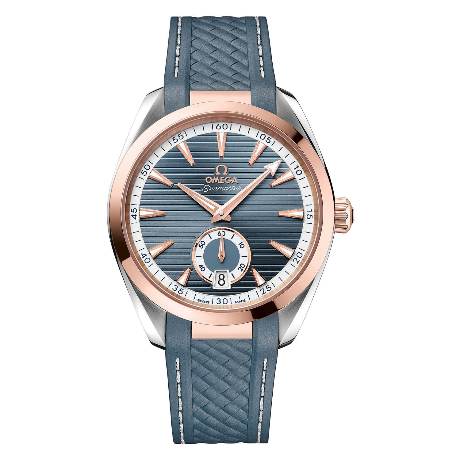 Omega seamaster rose discount gold rubber strap