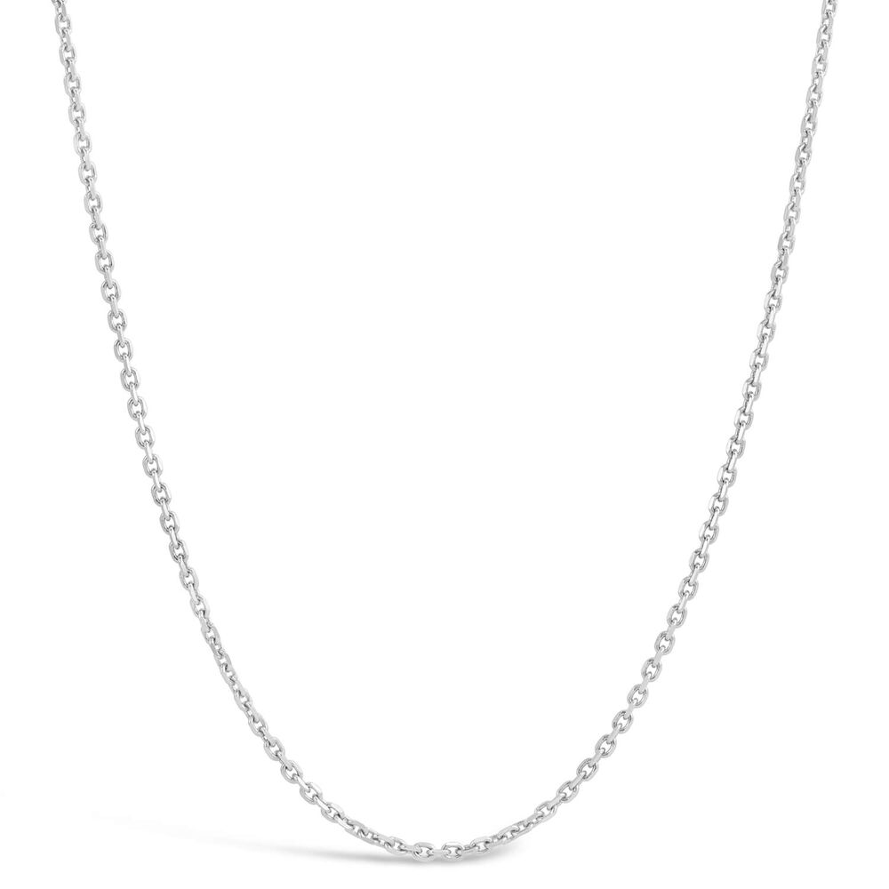 18ct White Gold 18' Rolo Chain Necklace image number 0