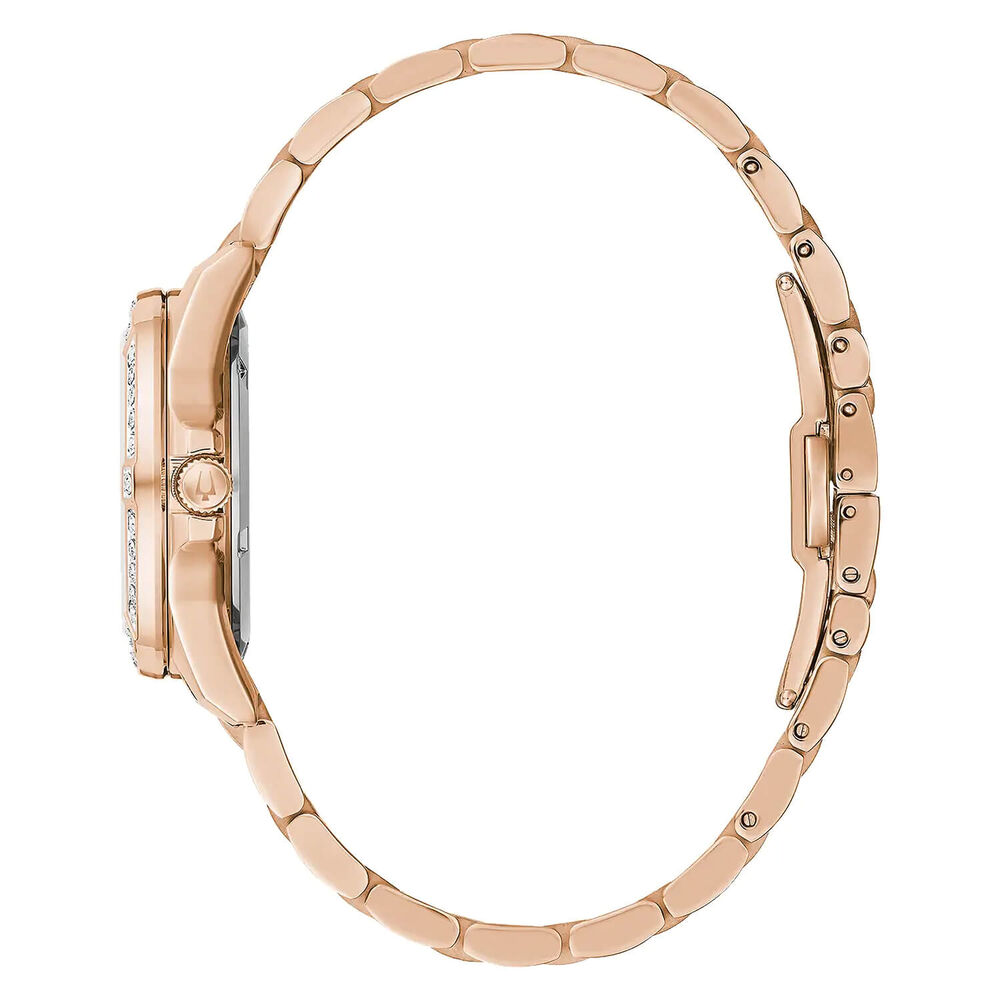 Bulova Marine Star 32mm White Dial Rose Gold Case Watch