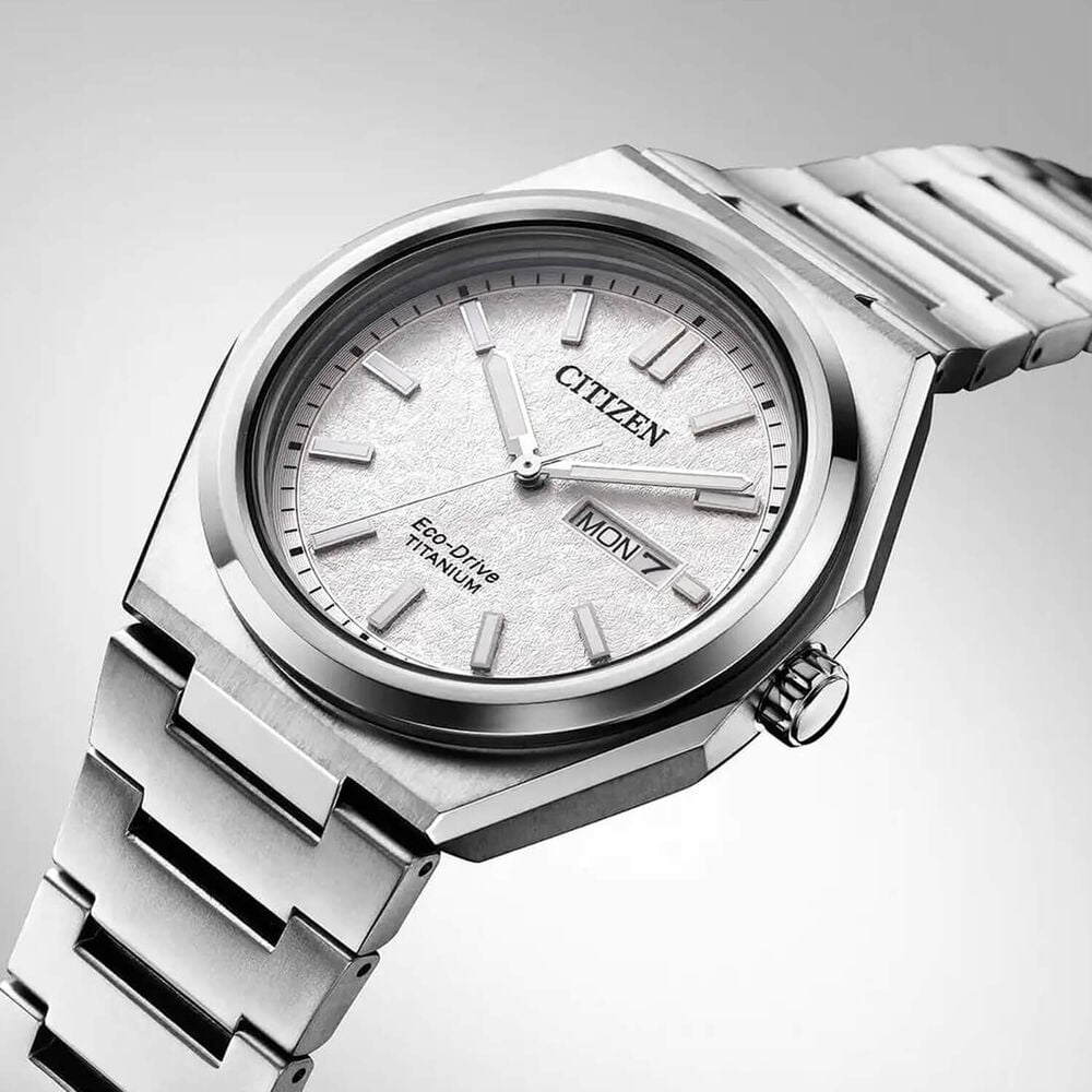 Citizen 'Forza' Super Titanium 39mm White Dial Titanium Bracelet Watch image number 2