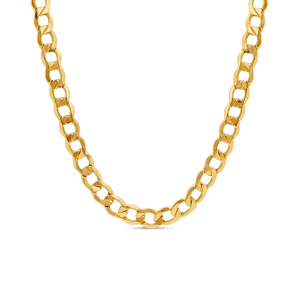 9ct Yellow Gold Oval Curb Chain Necklace image number 0