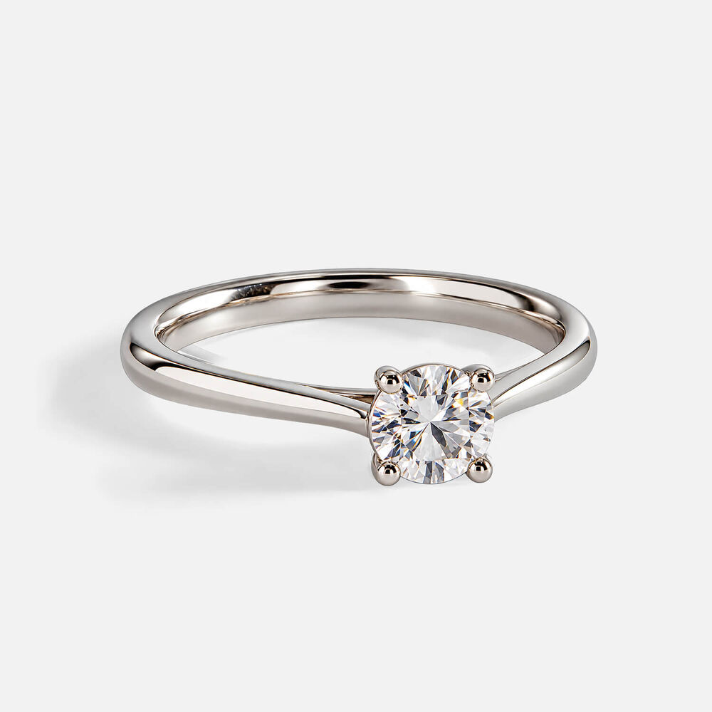 Classic Platinum 0.50ct Round Brilliant Diamond Four Claw Solitaire Ring