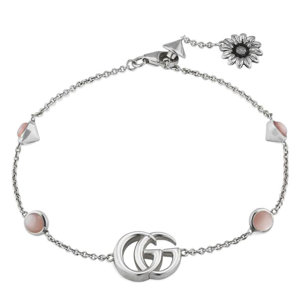 Gucci GG Marmont Sterling Silver Pink Mother of Pearl Bracelet