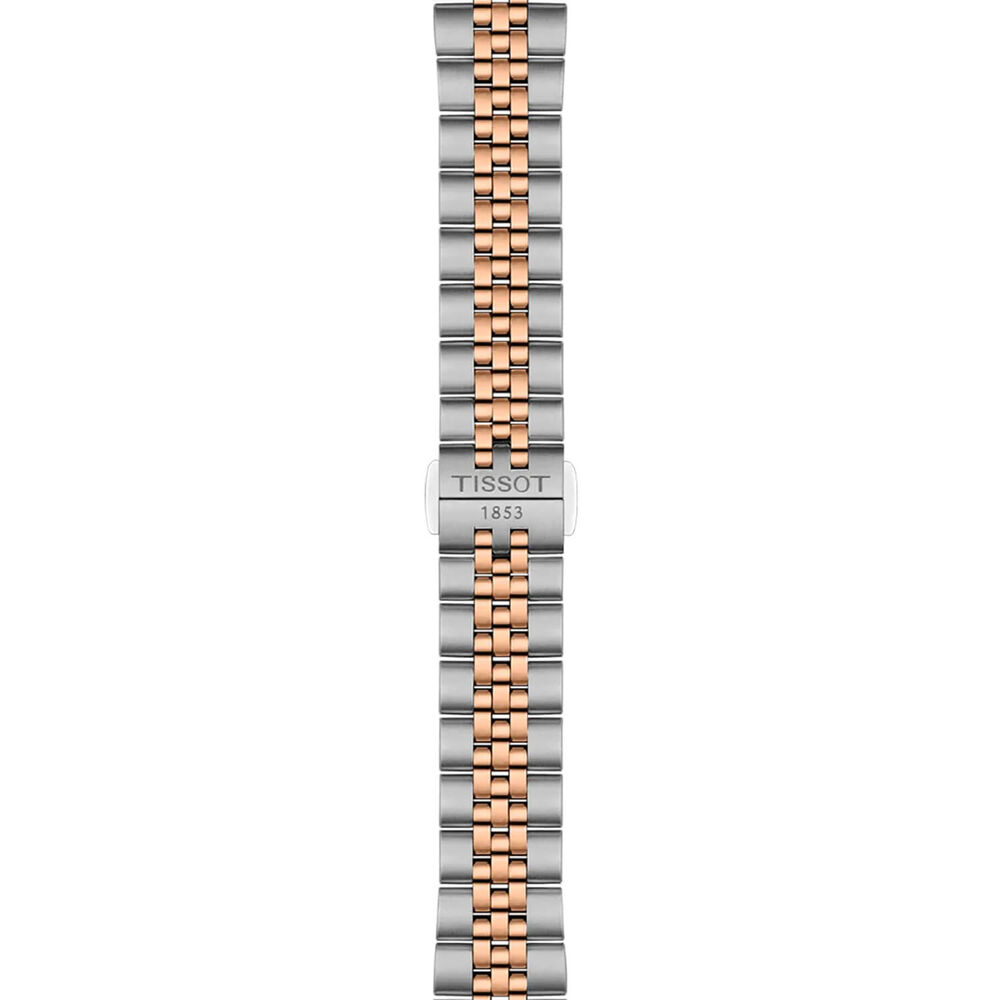 Tissot Ballade Powermatic 48 COSC 30mm Silver Dial Rose Gold PVD Steel Bracelet Watch image number 3