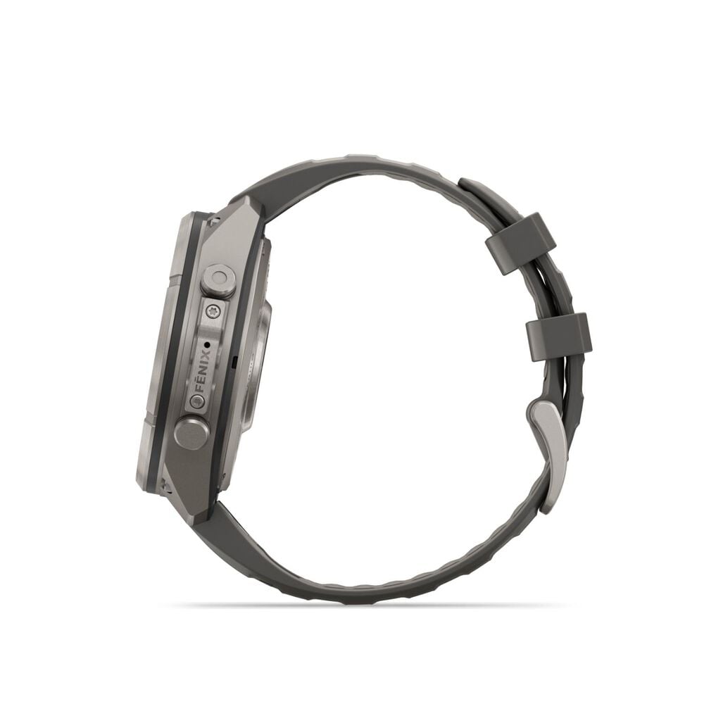 Garmin fenix 9 Pro Solar 47mm Titanium Pebble Grey Silicone Strap Watch