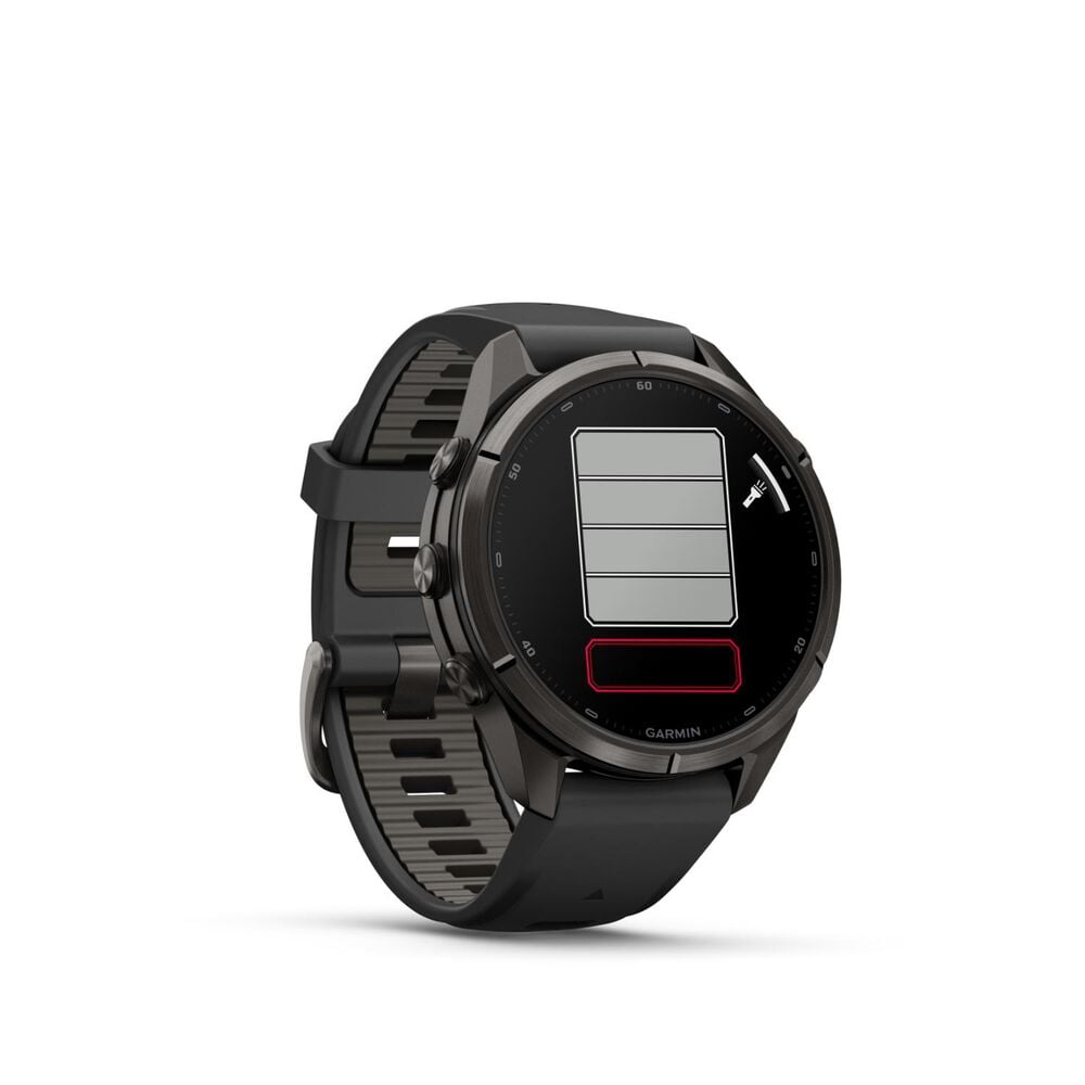 Garmin fenix 9 Pro 43mm Carbon Gray DLC Titanium Black/Pebble Grey Silicone Strap Watch