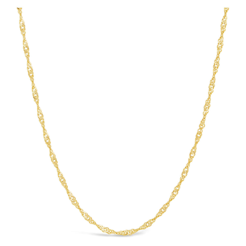 9ct Yellow Gold Sparkle Sing 18' Chain Necklace image number 0