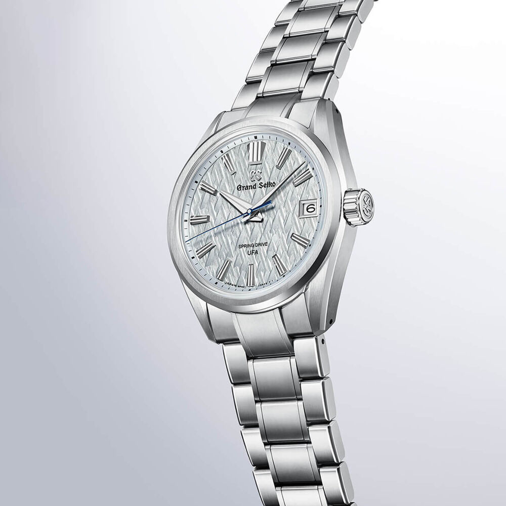 Grand Seiko ‘Ice Forest’ UFA Spring Drive 37mm Dial Titanium Bracelet Watch image number 1
