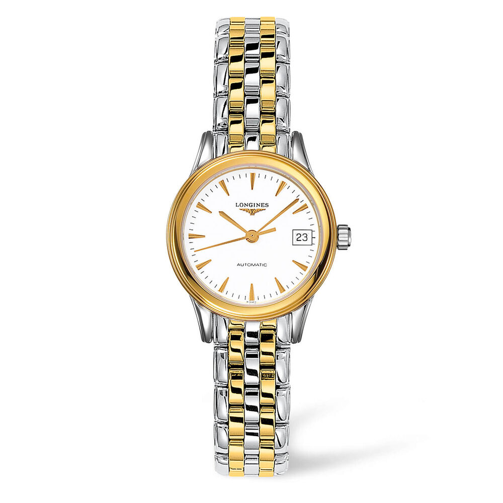 Longines Elegance Flagship White Dial Two Tone Bracelet Watch
