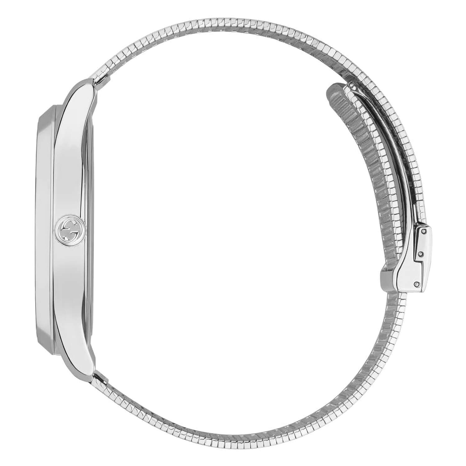 Gucci G Timeless Red Green Dial Silver Bracelet 42mm Watch