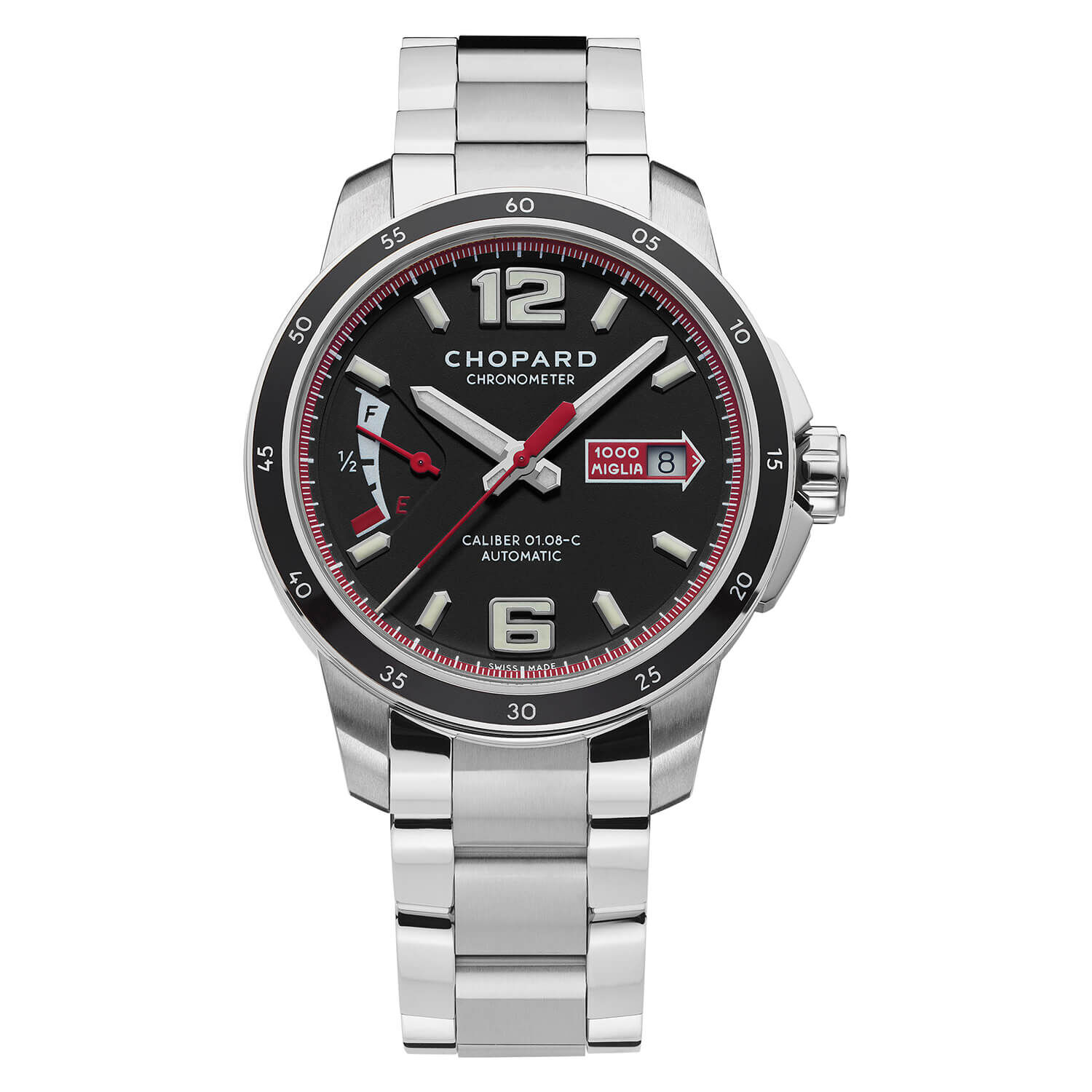 Pre Owned Chopard Mille Miglia Automatic 43mm Black Dial Steel Bracelet Watch