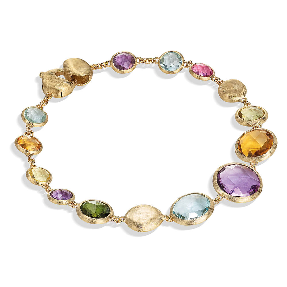 Jaipur 18K Yellow Gold Single Strand Mixed Gemstone Bracelet