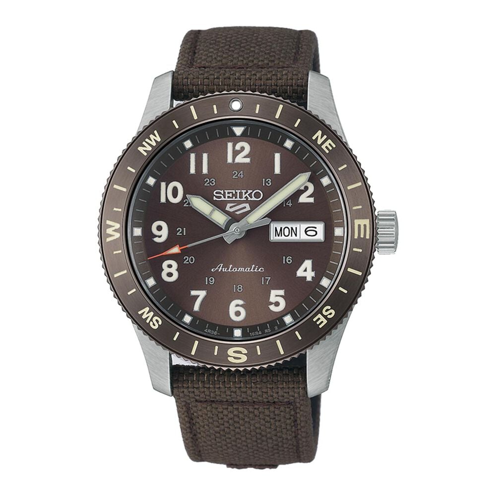 Seiko 5 Sports Field Coyote Brown  41mm Dial Brown Nylon Strap Watch