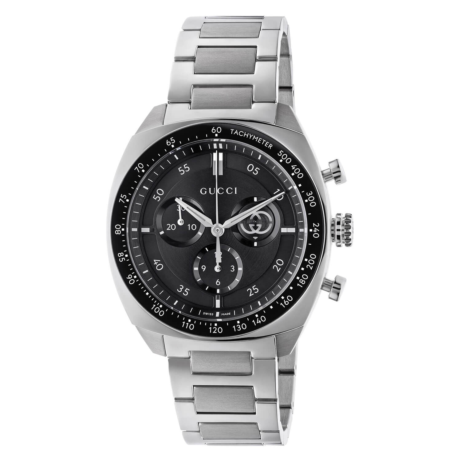 Gucci Interlocking Chrono 40mm Black Dial Bracelet Watch