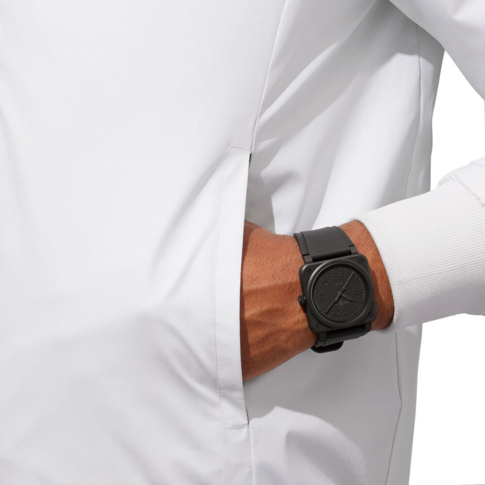 Bell & Ross BR 03 41mm Phantom Black Dial Ceramic Case Rubber Strap Watch image number 4