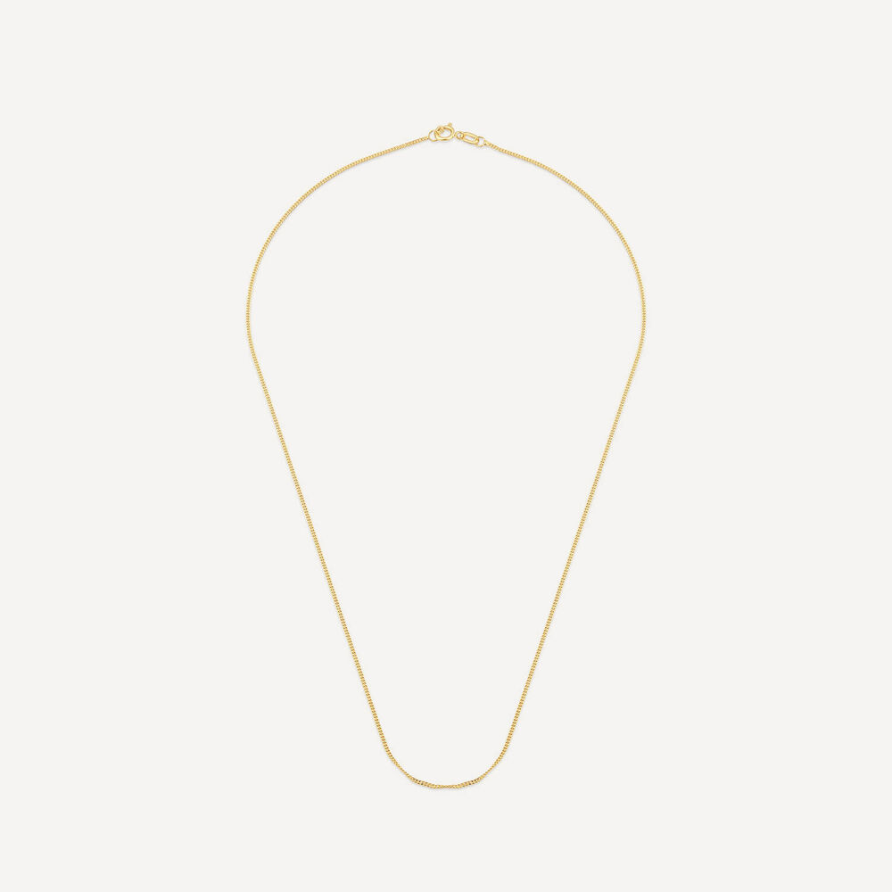 9ct Yellow Gold Diamond Cut Curb Chain Necklace image number 2