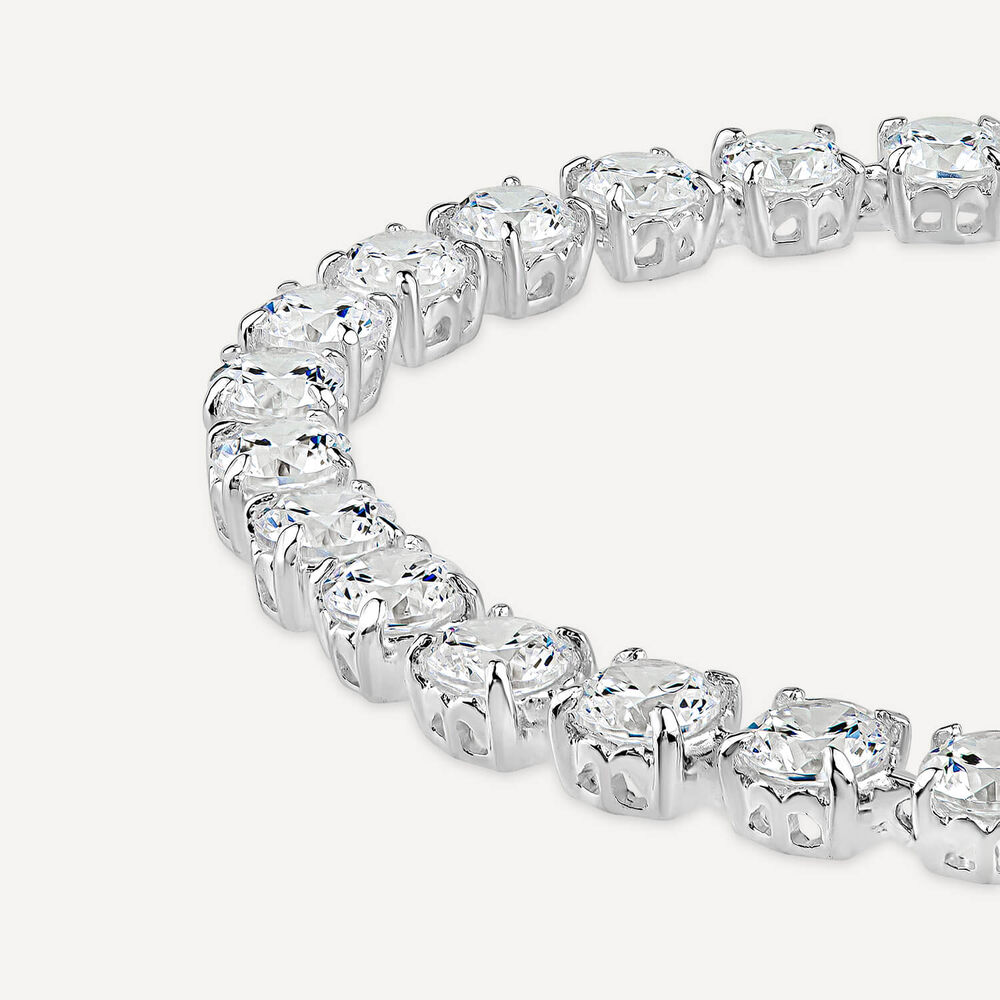 Sterling Silver Cubic Zirconia Claw Set Tennis Bracelet image number 1