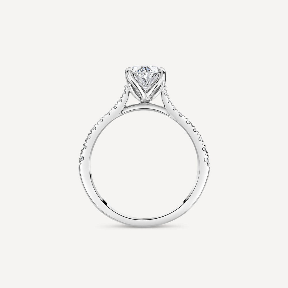 Born Platinum Lab Grown 1.40ct Oval & Diamond Sides Ring