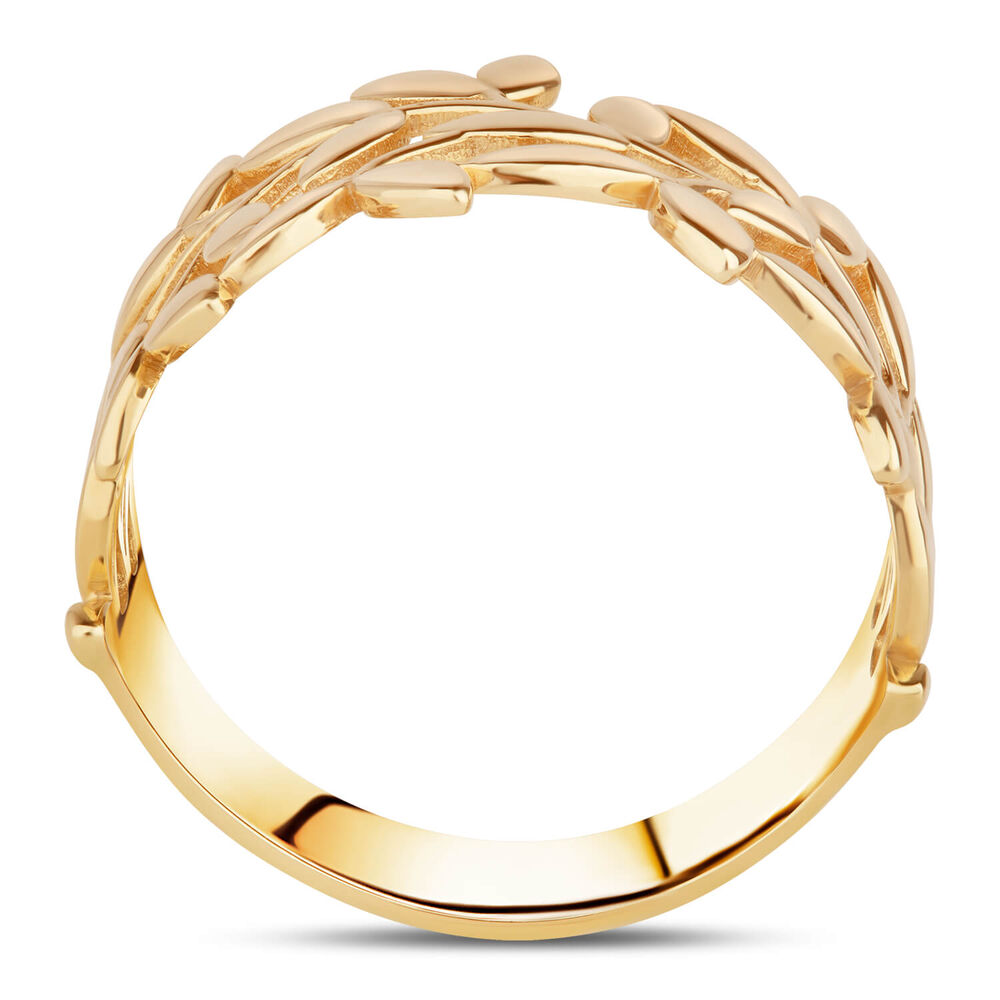 9ct Yellow Gold Leaf Ring image number 2