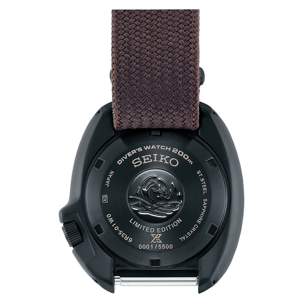 Seiko Prospex Black Series Limited Edition 42.7mm Black Ceramic Case Brown NATO Strap Watch