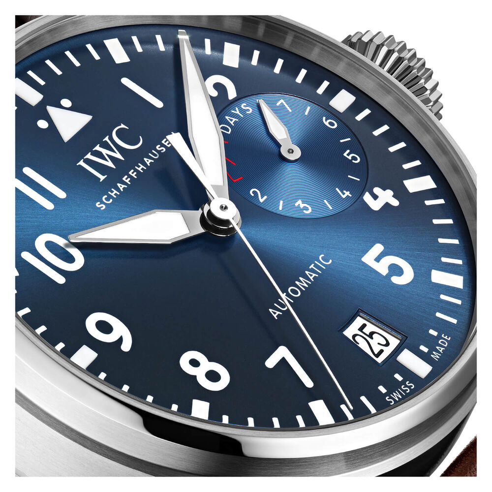IWC Schaffhausen Big Pilot's Watch Edition “Le Petit Prince” Blue Dial Brown Strap Watch image number 3