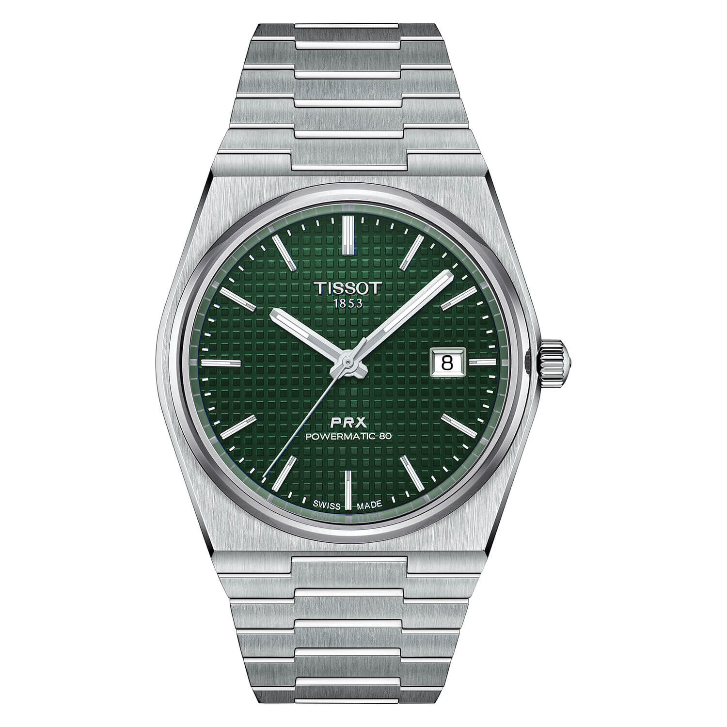 Tissot PRX Powermatic Automatic 46mm Green Dial Steel Case Bracelet Watch at Fraser Hart