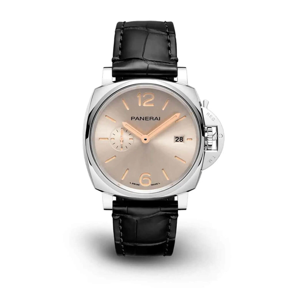 Panerai Luminor Due 42mm Gold - Yellow Dial Black Strap Watch