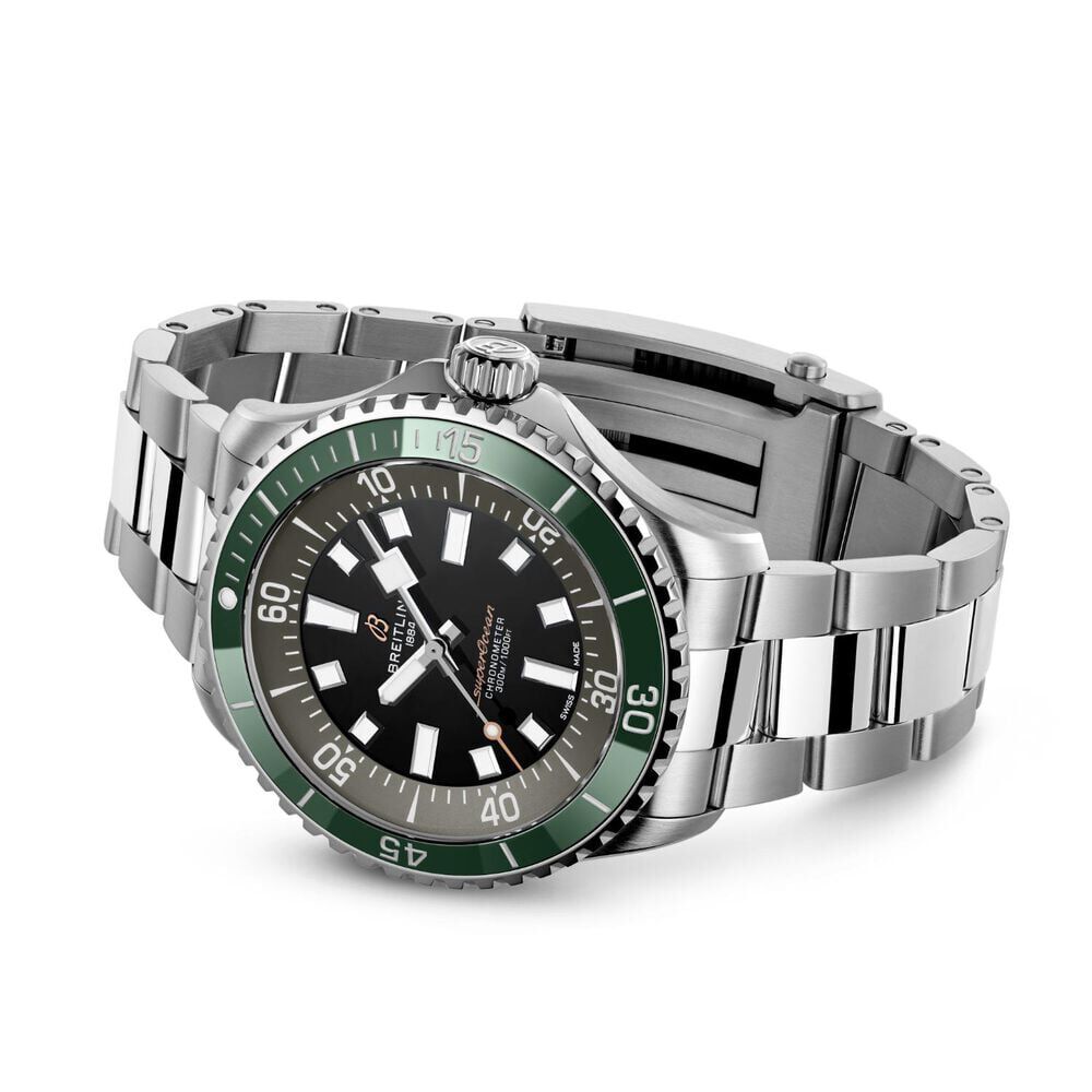 Breitling Superocean Auto 44 UK Limited Edition Black Dial & Steel Bracelet Watch