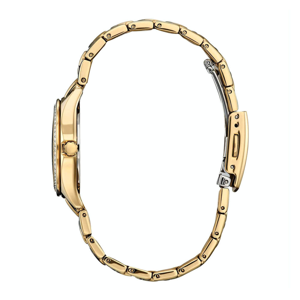 Citizen Ladies 29mm Champagne Dial Crystal Bezel Yellow Gold PVD Bracelet Watch