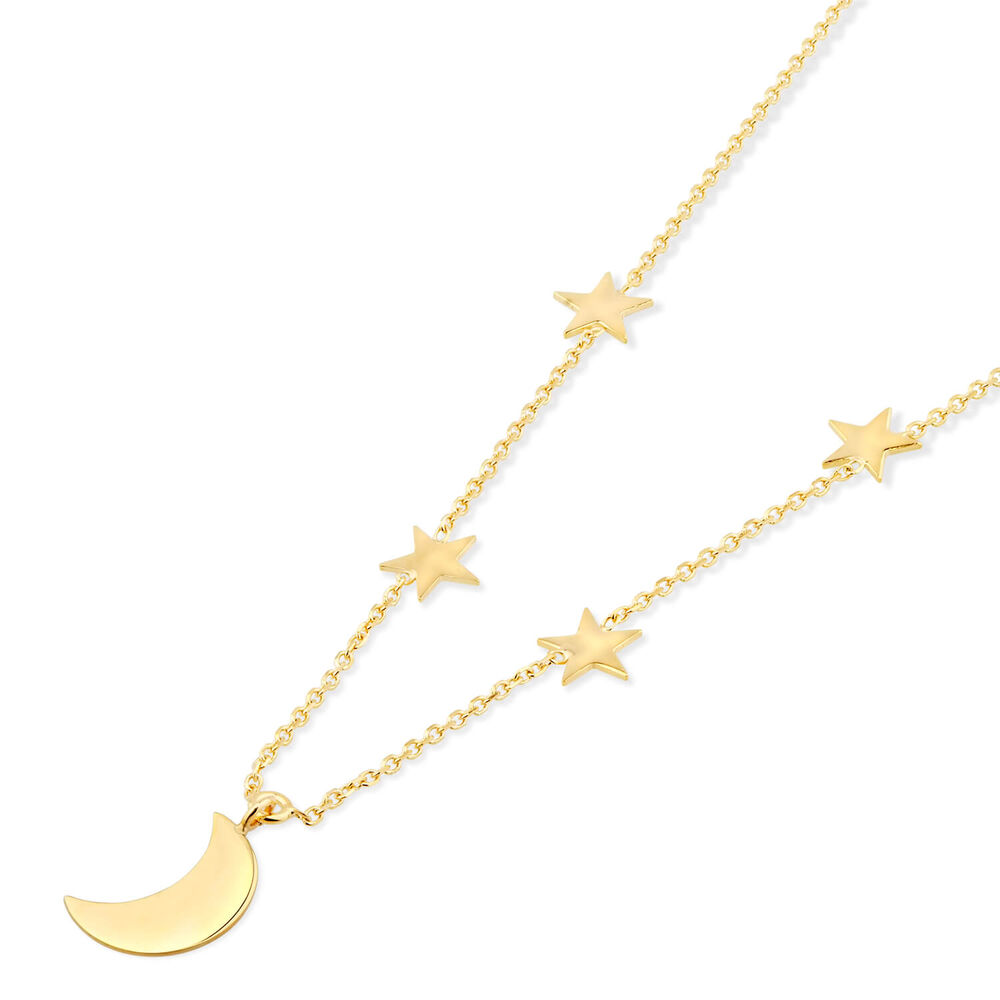 9ct Moon and Stars Necklet image number 1