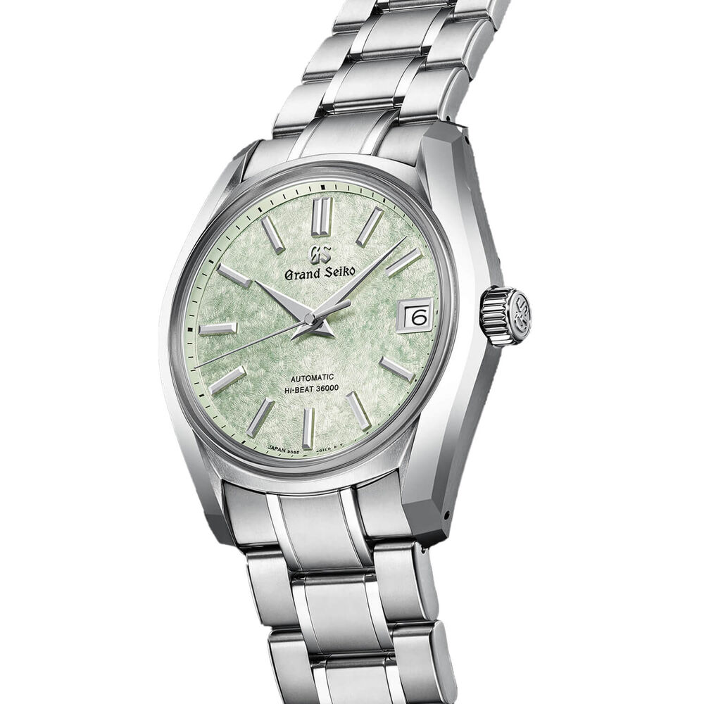 Grand Seiko 'Sakura-Wakaba' 62GS Hi-Beat 38mm Green Dial Bracelet Watch image number 3