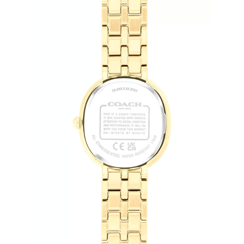 Coach Harlow 23.8mm Gold Dial Gold Tone Steel Bracelet Watch