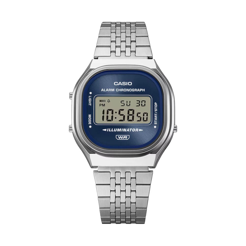 Casio Vintage 39x36.8mm Blue Dial Steel Bracelet Watch