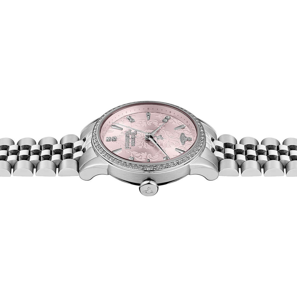 Vivienne Westwood Little Wallace 32mm Pink Dial Steel Bracelet Watch