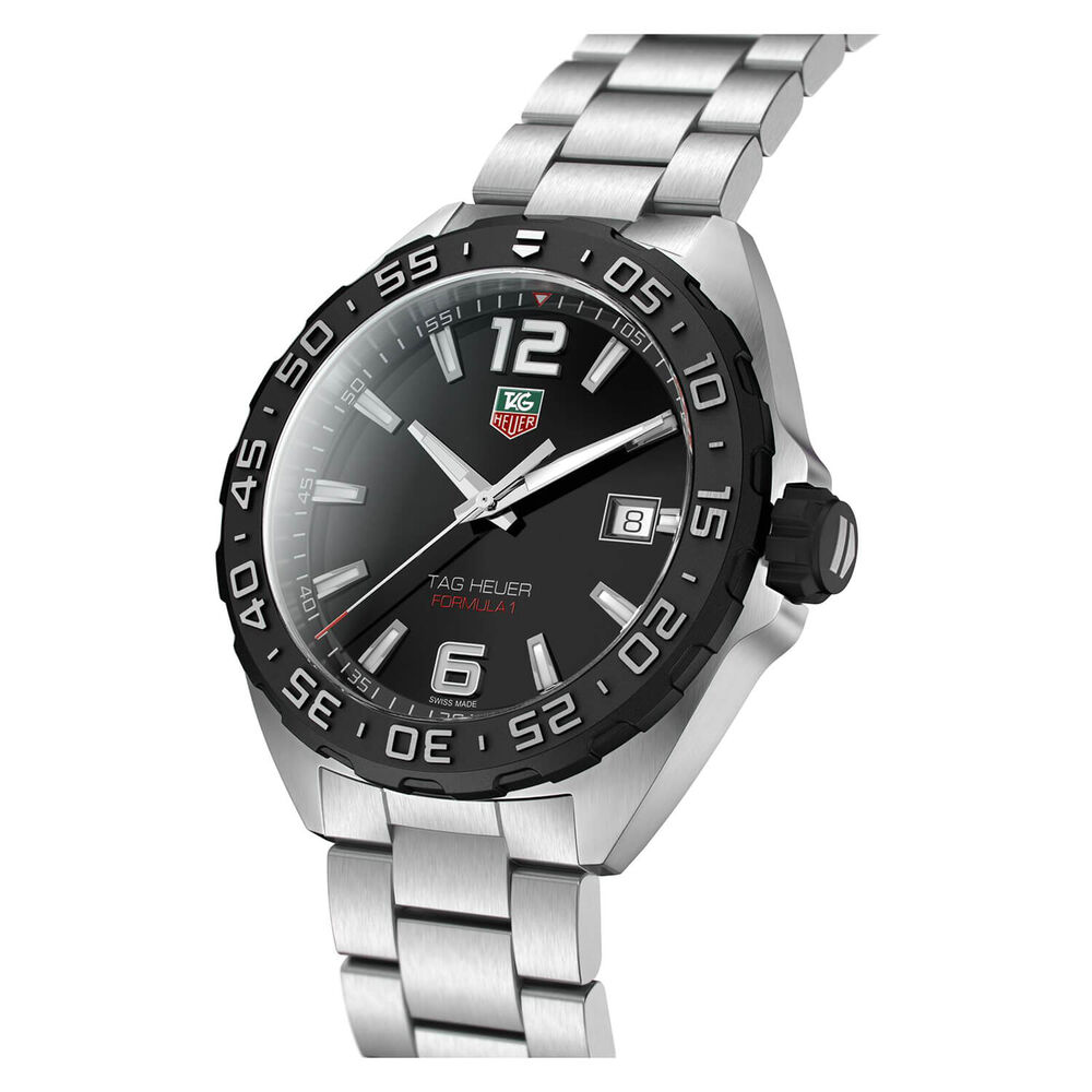 TAG Heuer Formula 1 men's black dial stainless steel bracelet watch image number 2