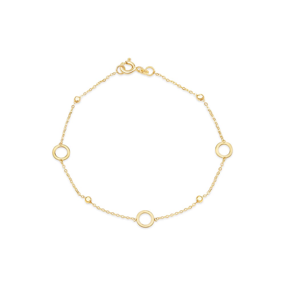 9ct Yellow Gold Circle & Bead Bracelet