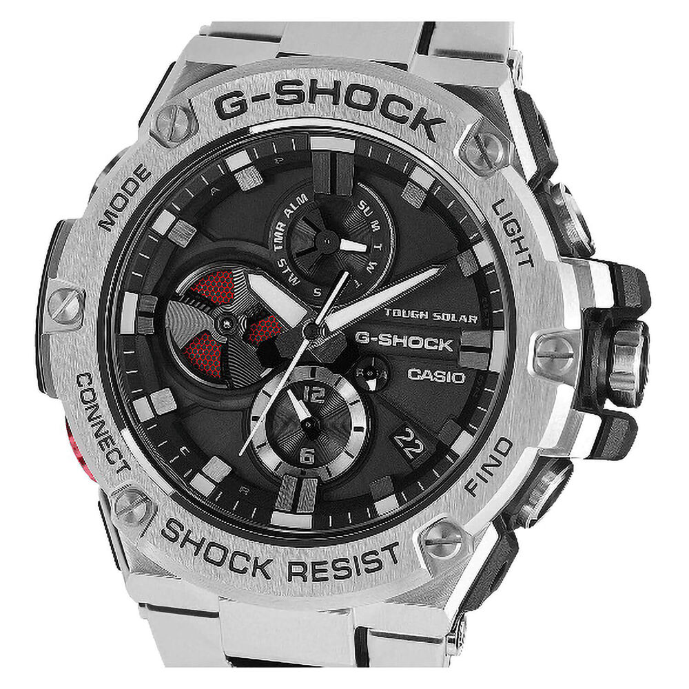 Casio G-Shock 54mm Black Dial Steel Bracelet Watch