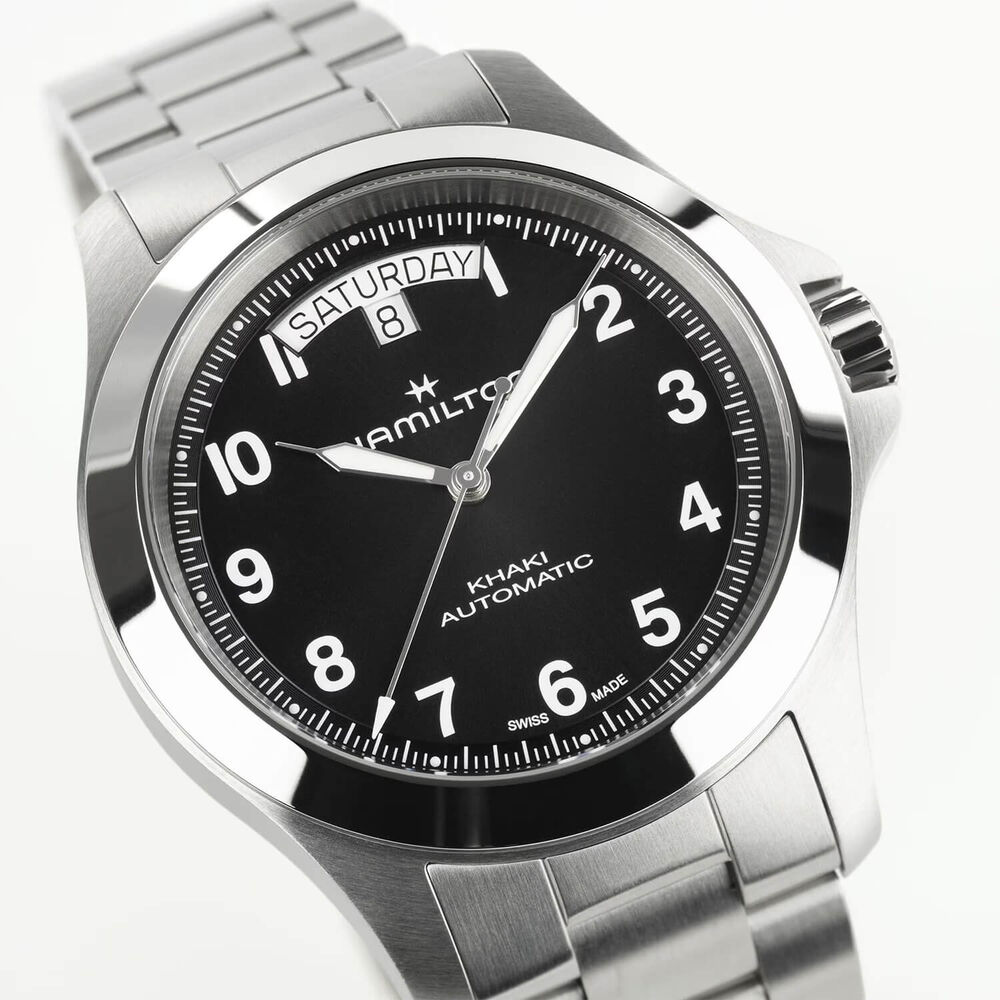 Hamilton Khaki Field King Day-Date 40mm Black Dial Steel Bracelet Watch