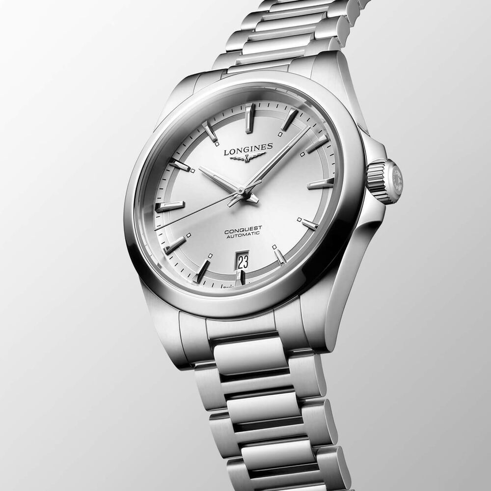 Longines Conquest 38mm Silver Dial Steel Bracelet Watch image number 1