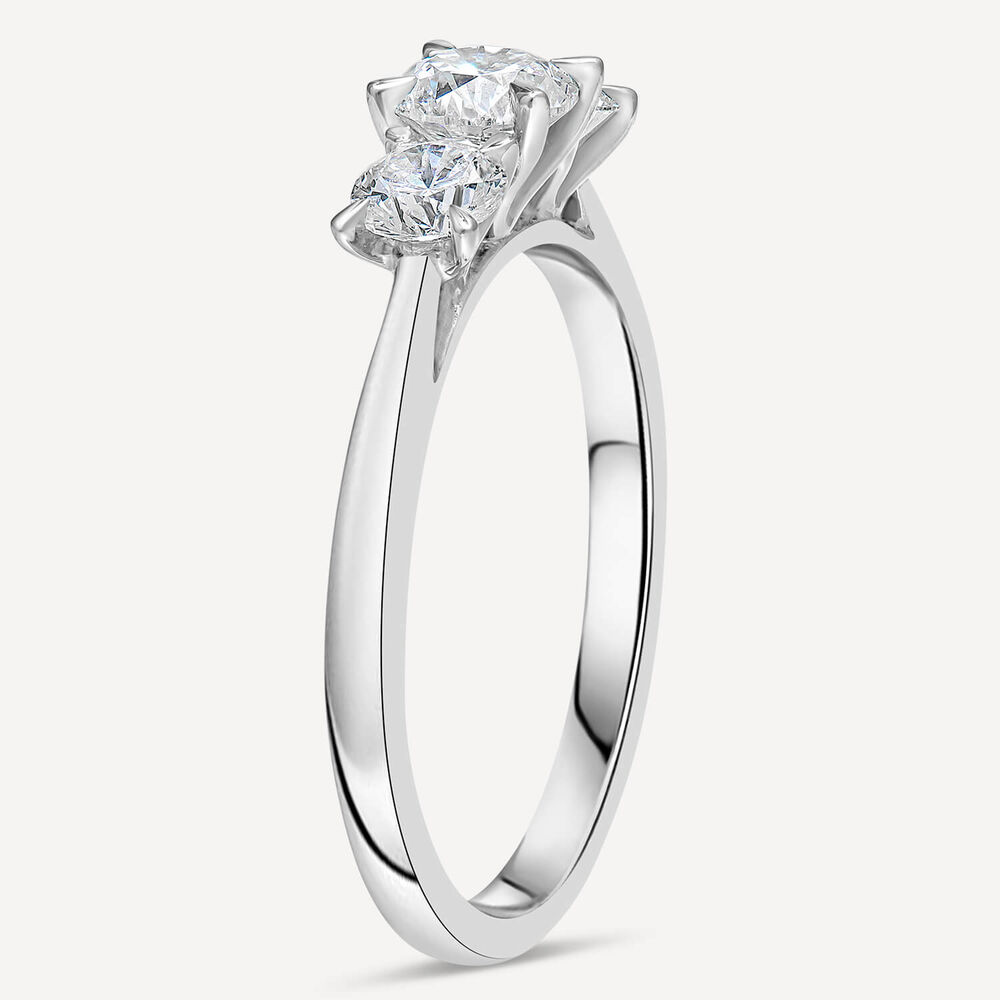 Platinum 1.00ct Amia Diamond Three Stone Ring image number 5
