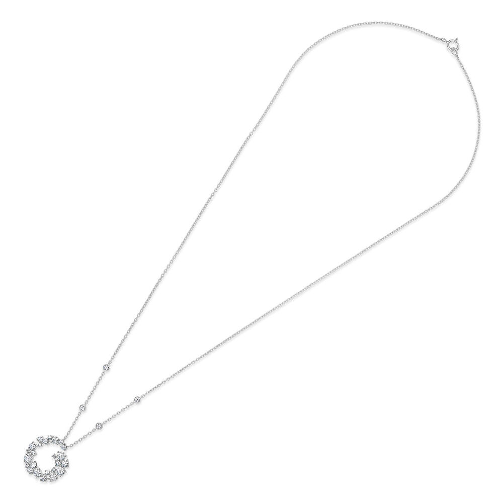 Sterling Silver Cubic Zirconia Swirl Shaped Pendant (Chain Included) image number 3