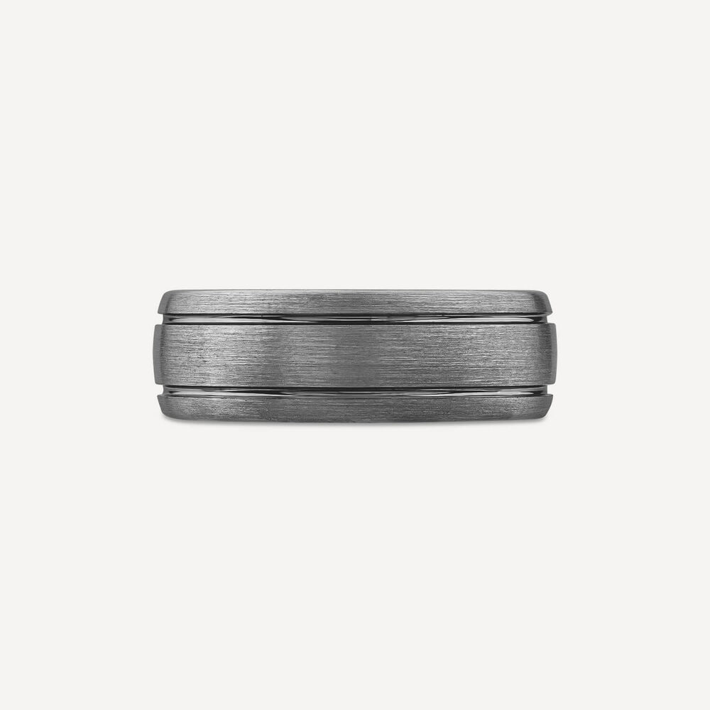 Tungsten Matte Two Line 8mm Men's Ring