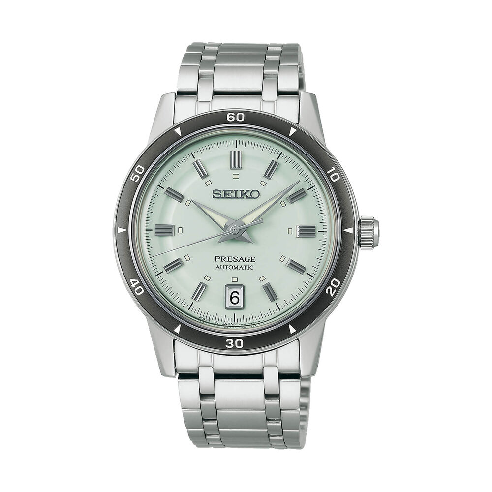 Seiko Presage Style 60s 'Ice Green' 39.5mm Dial Steel Bracelet Watch