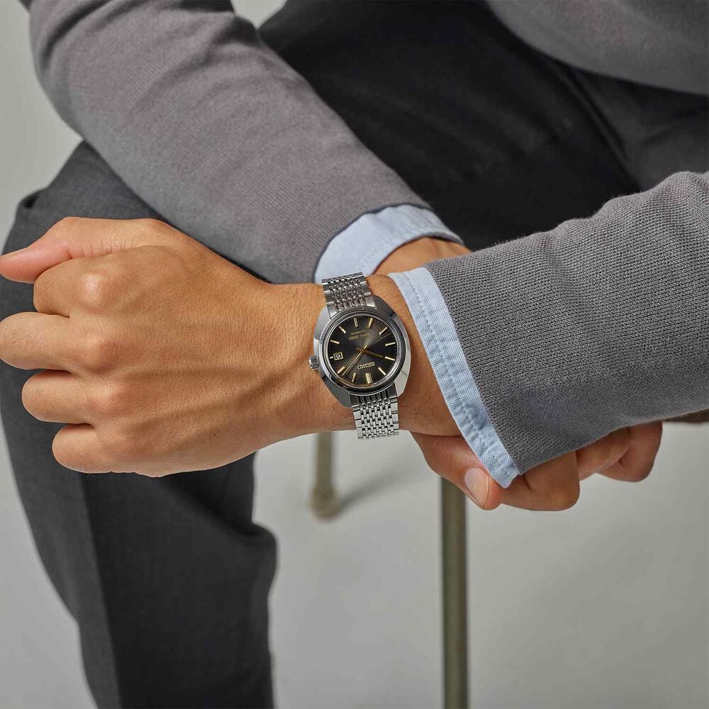 King Seiko 145th Anniversary Limited Edition 39.4mm Black Dial Steel Bracelet Watch image number 6