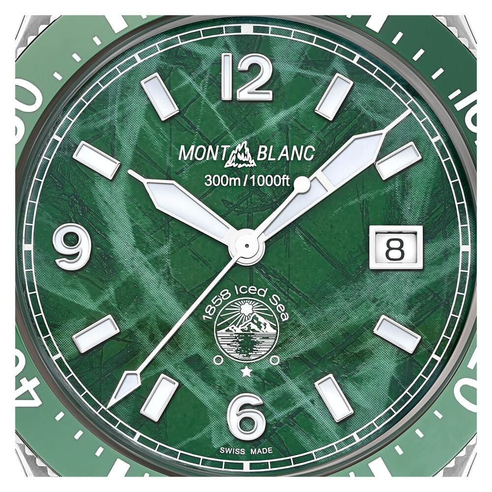 Montblanc 1858 Iced Sea Green Dial Steel Bracelet Watch image number 1